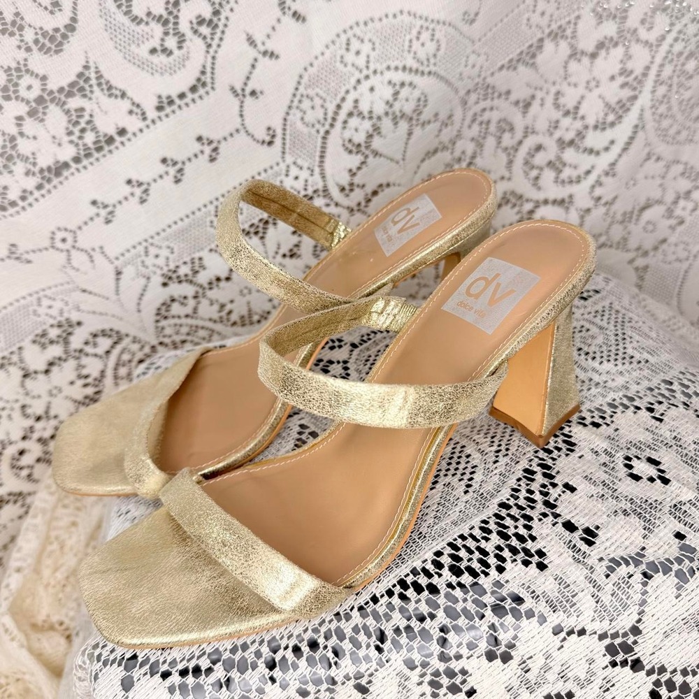 Dolce Vita Gold Metallic Strappy Heels – Size 9